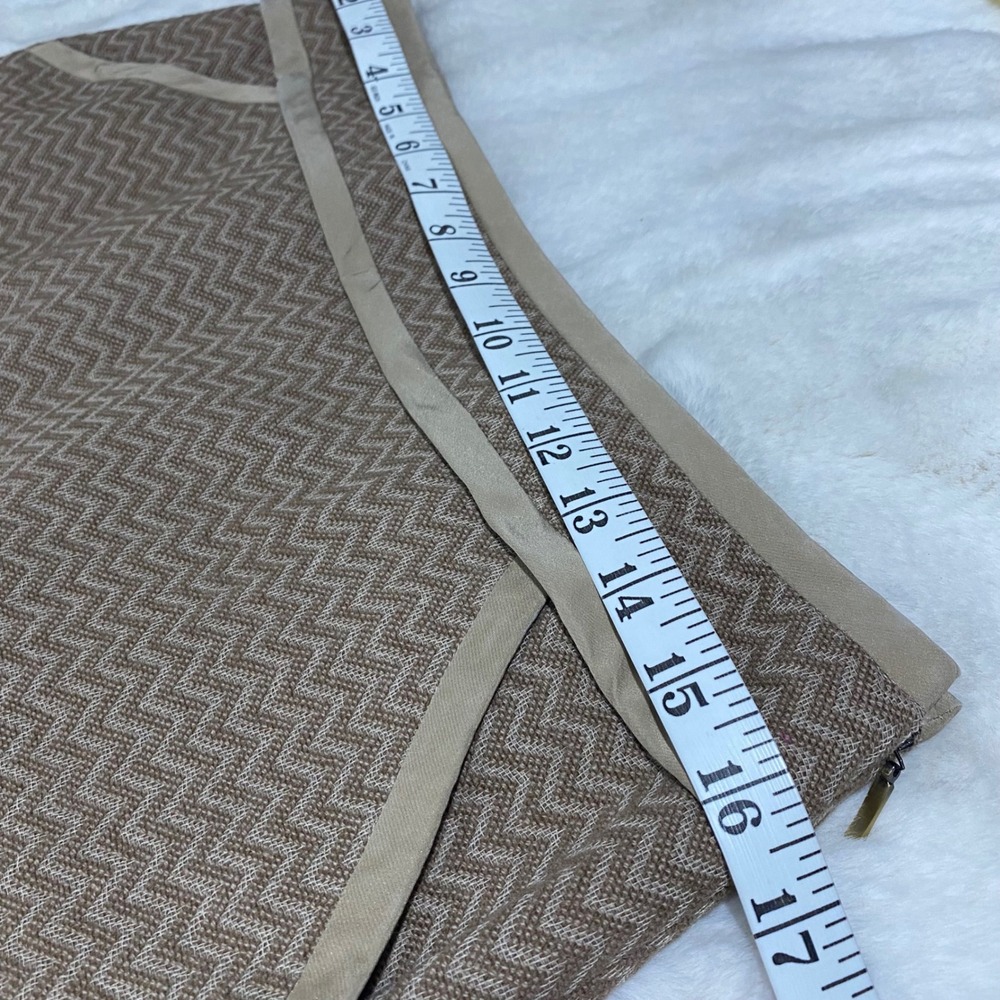 J. Crew 90's Wool Blend Chevron Mini Skirt Tan Size‎ 10 Y2K Academia Preppy - Picture 3 of 7